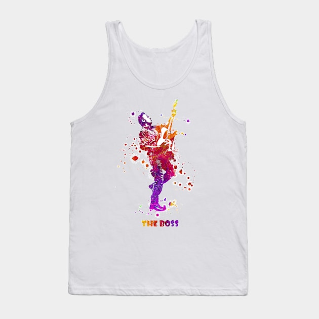 Bruce Springsteen The Boss Watercolor Splatter 08 Tank Top by SPJE Illustration Photography